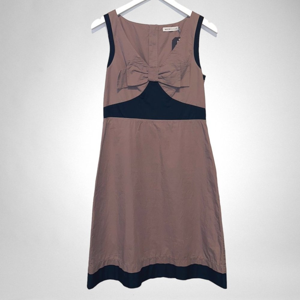 See by Chloe SS/11 Mauve Colour-Block Bow-Front Dress
